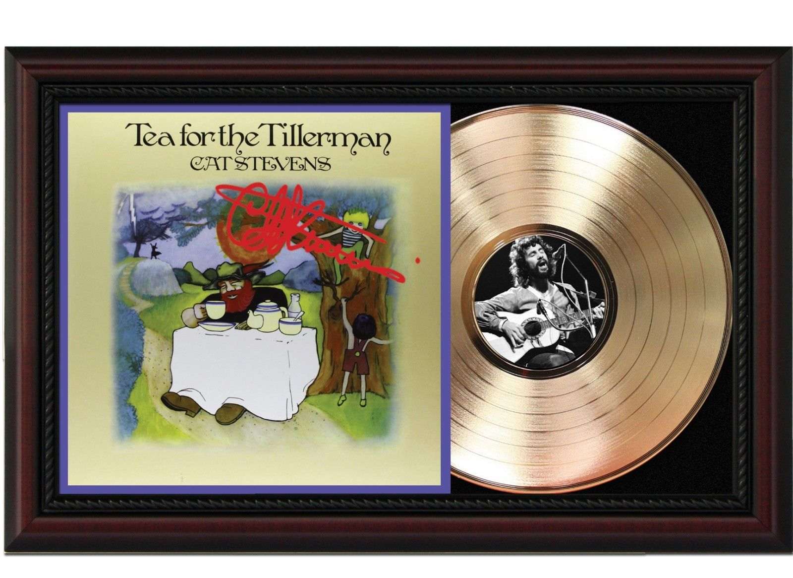 Cat Stevens Tea for the Tillerman Cherrywood Framed Signature Display M4 Gold Record Outlet