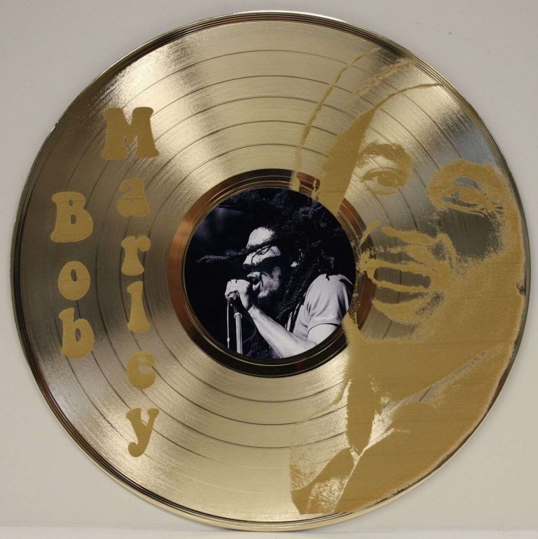 Bob Marley #2 Laser Etched Limited Edition Gold LP Record Wall Display | Gold Record Outlet ...