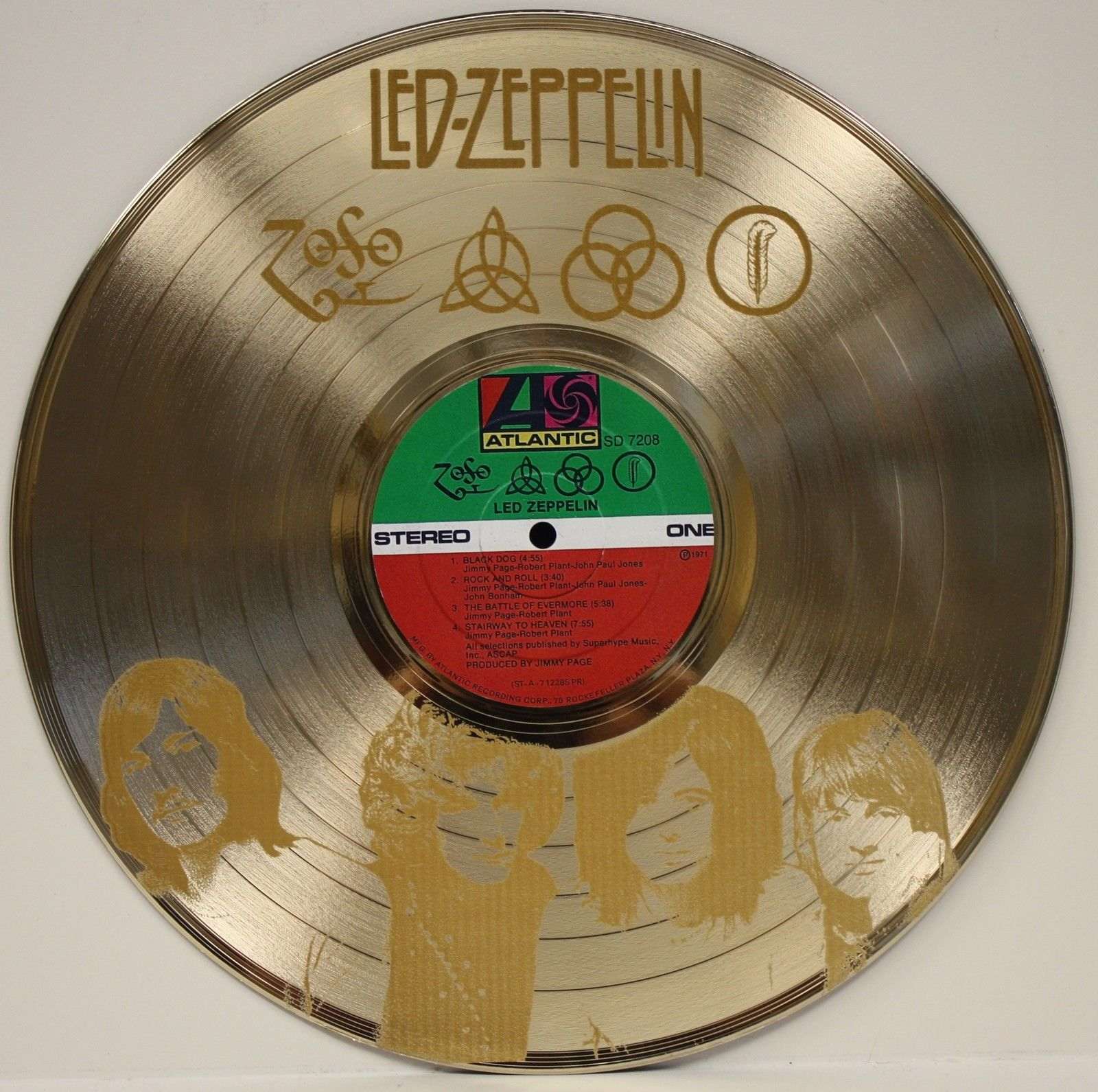 listener By the way it can Led Zeppelin ZoSo #2 Laser Etched Ltd Edition Gold LP Record Wall Display -  Gold Record Outlet Album and Disc Collectible Memorabilia
