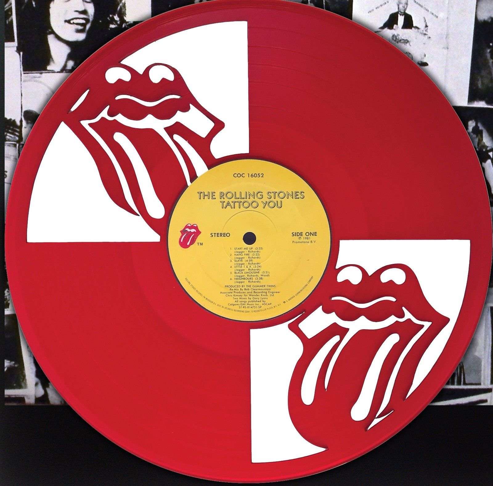 Rolling Stones Laser Cut Lips Red Vinyl Lp Record Limited Display M4 3622