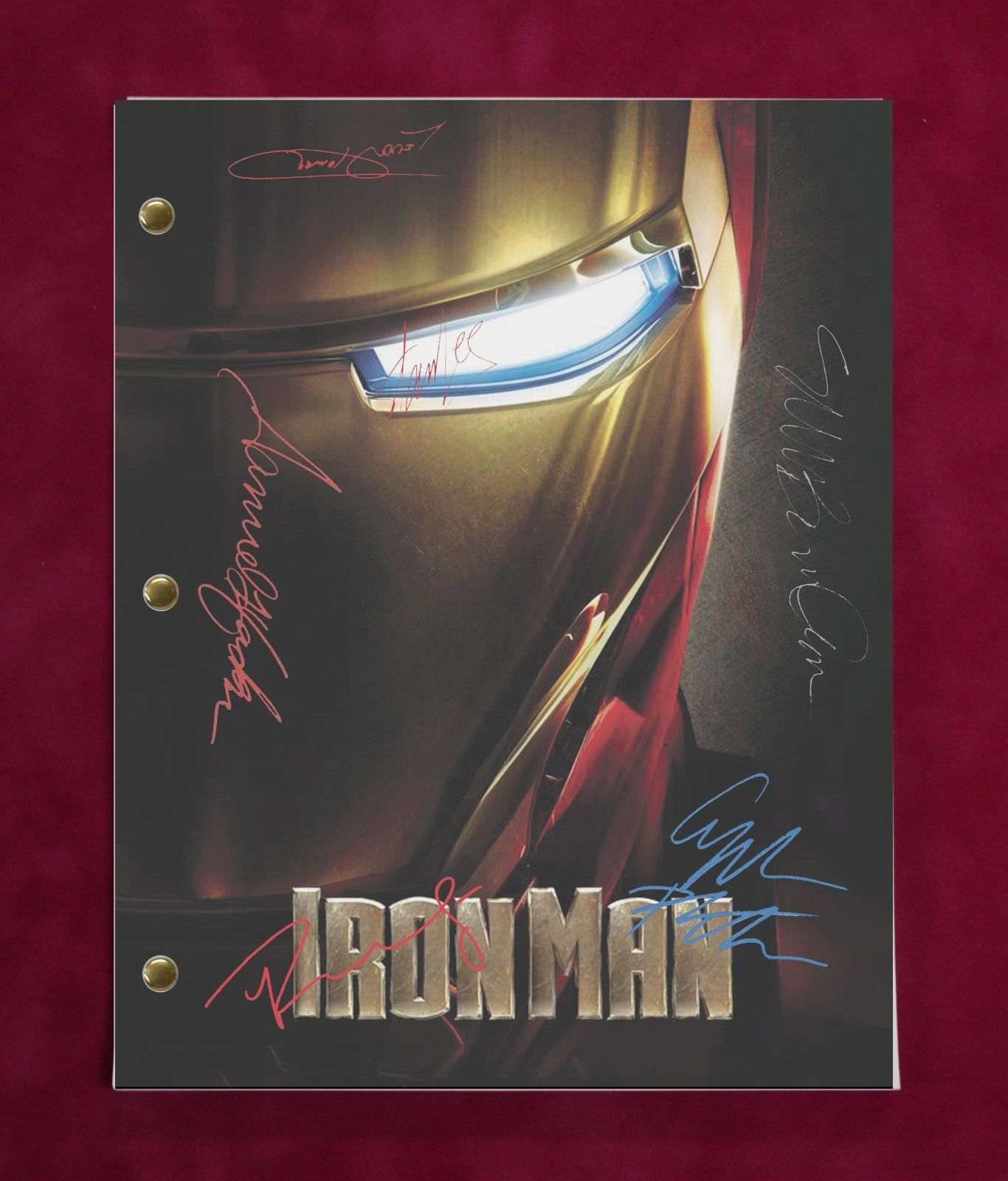 Iron Man Script With Reproduction Signatures Downey Jr Paltrow C3
