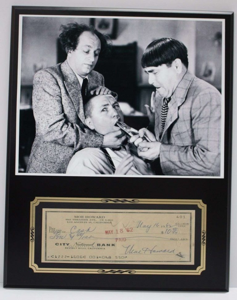 Moe Howard The 3 Stooges Reproduction Signed Limited Edition Check ...