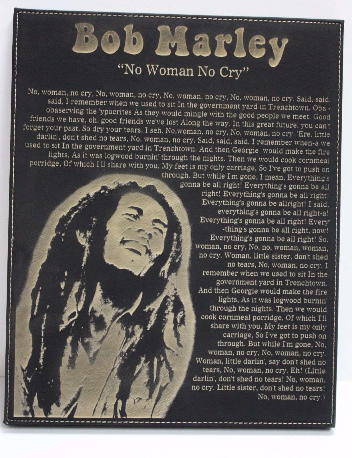 Bob Marley“No Woman No Cry” print • Lyric Poster