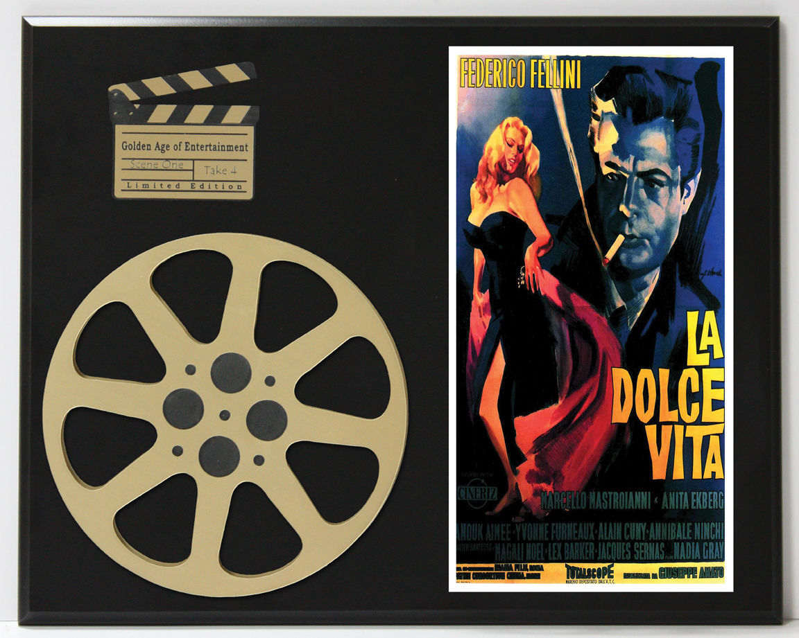 La Dolce Vita With Federico Fellini Limited Edition Movie Reel Display -  Gold Record Outlet Album and Disc Collectible Memorabilia