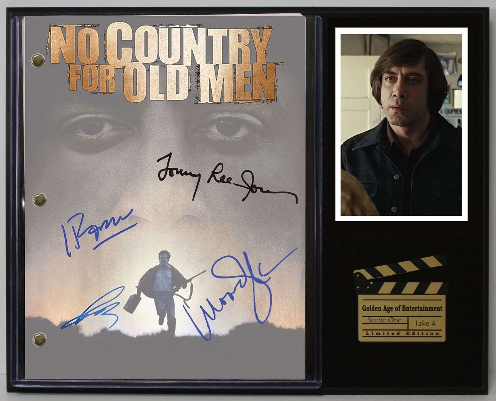 No Country For Old Men Ltd Reproduction Movie Script Cinema Display - Gold  Record Outlet Album and Disc Collectible Memorabilia