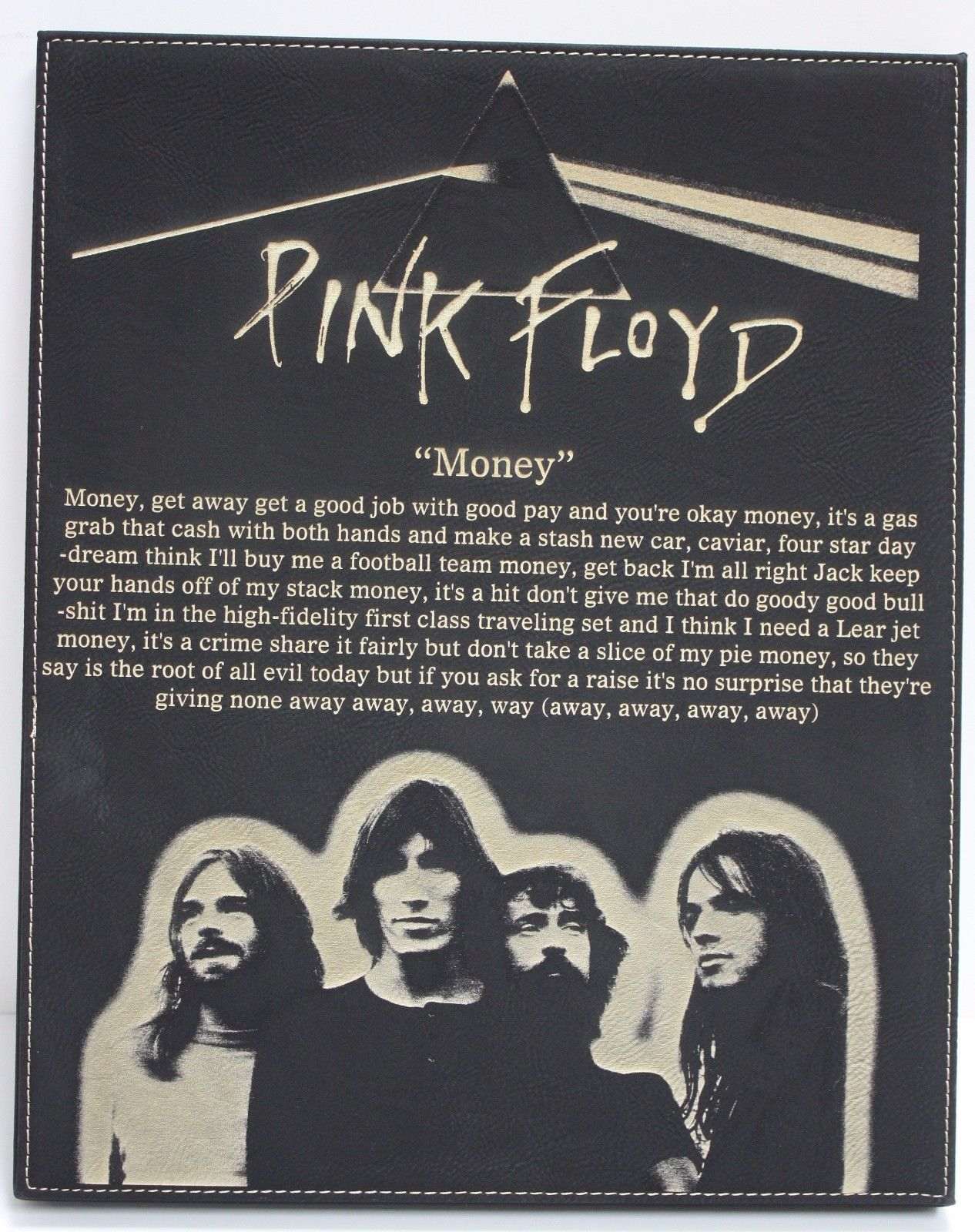 Pink Floyd The Wall Laser Etched Lyrics & Band Art Black Leatherette ...
