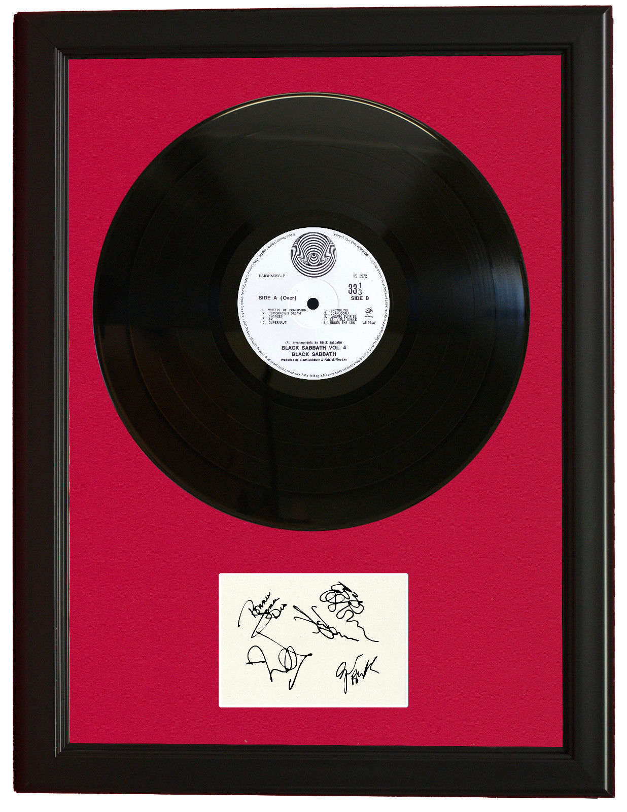 Black Sabbath Black Wood Framed Lp Signature Display - Gold Record Outlet Album and Disc Collectible Memorabilia