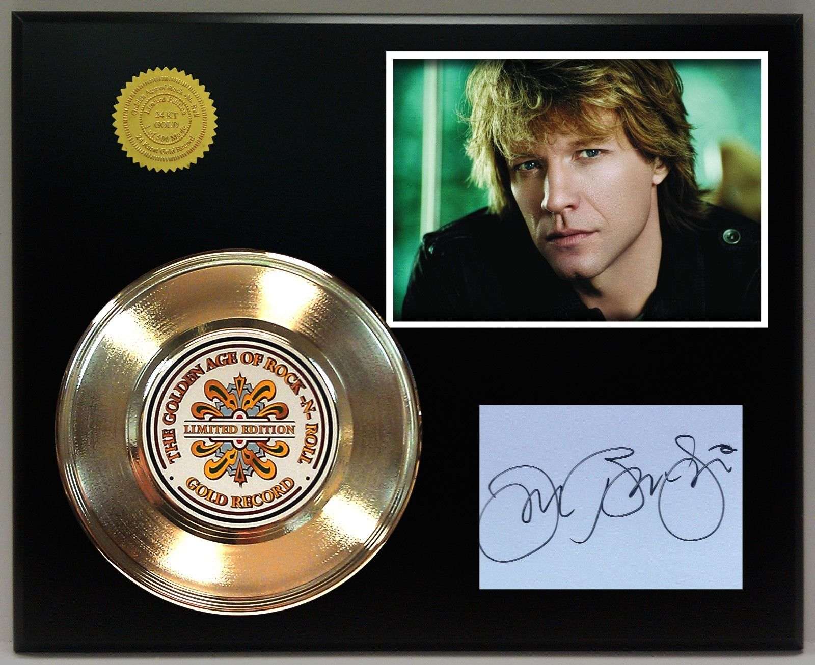 Bon Jovi These Days Collectors Ltd Edition-AutographedSigned Album Cover & Gold Vinyl CD Record *Professionally Mounted And Framed*