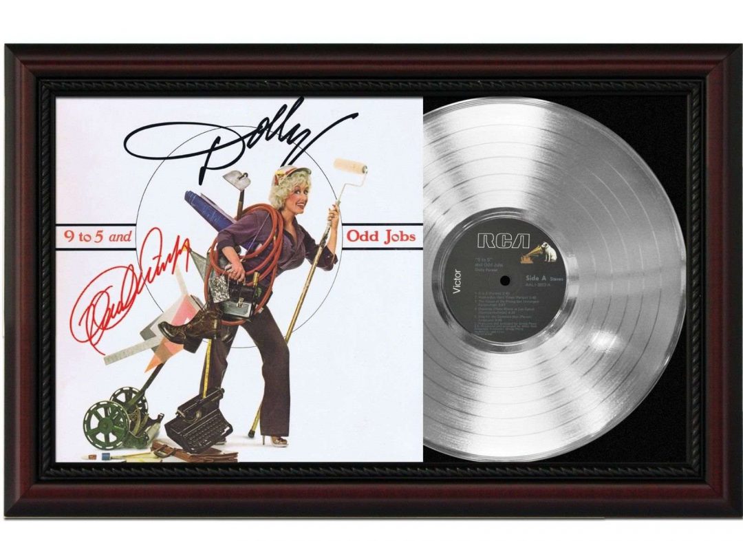 Dolly Parton 9 to 5 Cherrywood Framed Platinum LP Record Signature ...