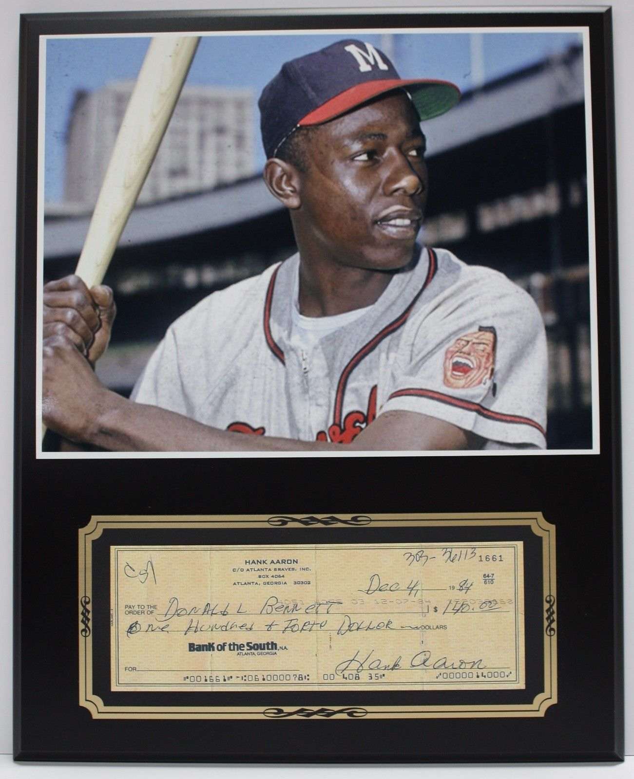 Hank Aaron Baseball Player Reproduction Signed Limited Edition