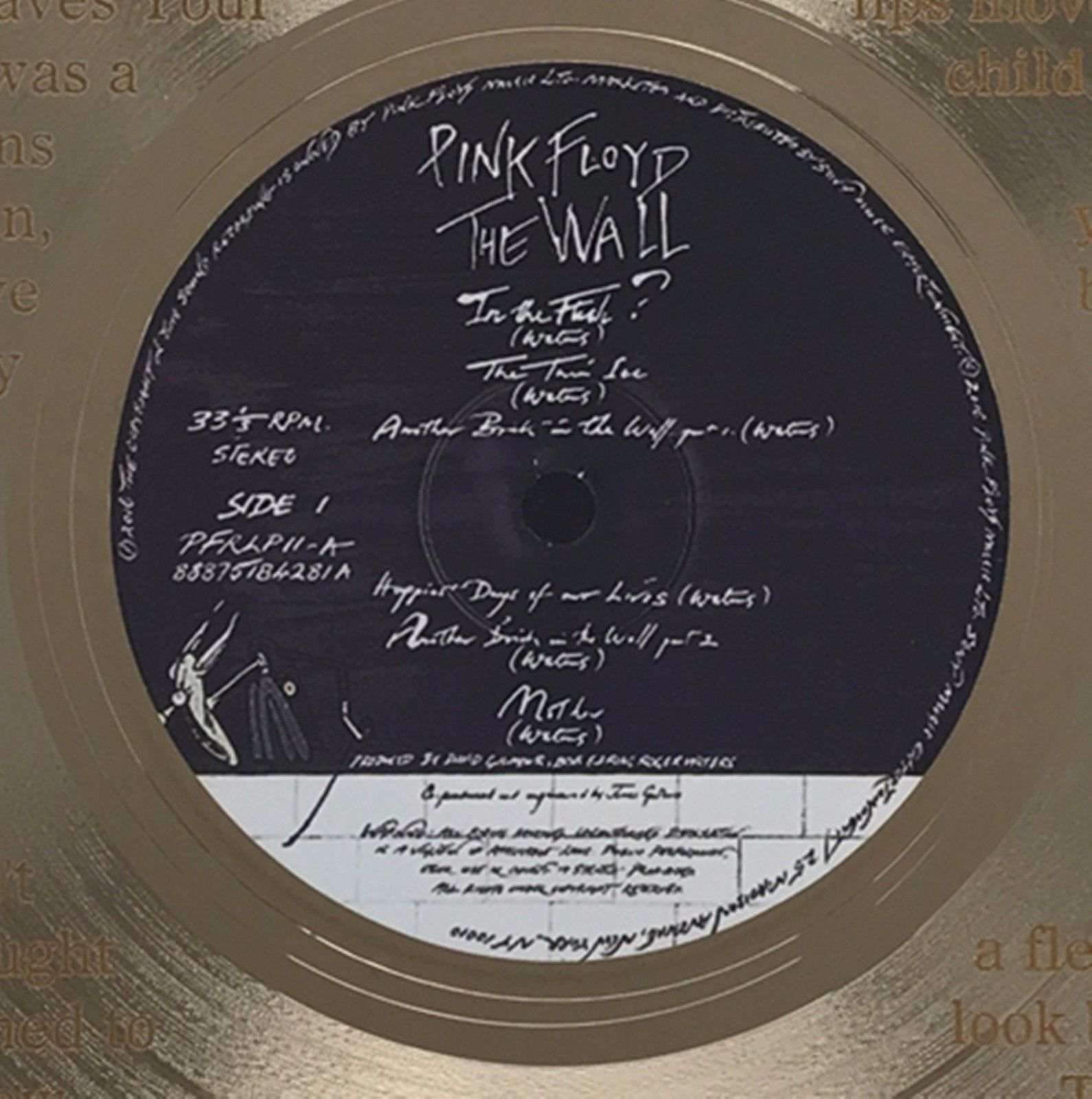 Pink Floyd Comfortably Numb Framed Laser Etched Gold LP Record M4 ...