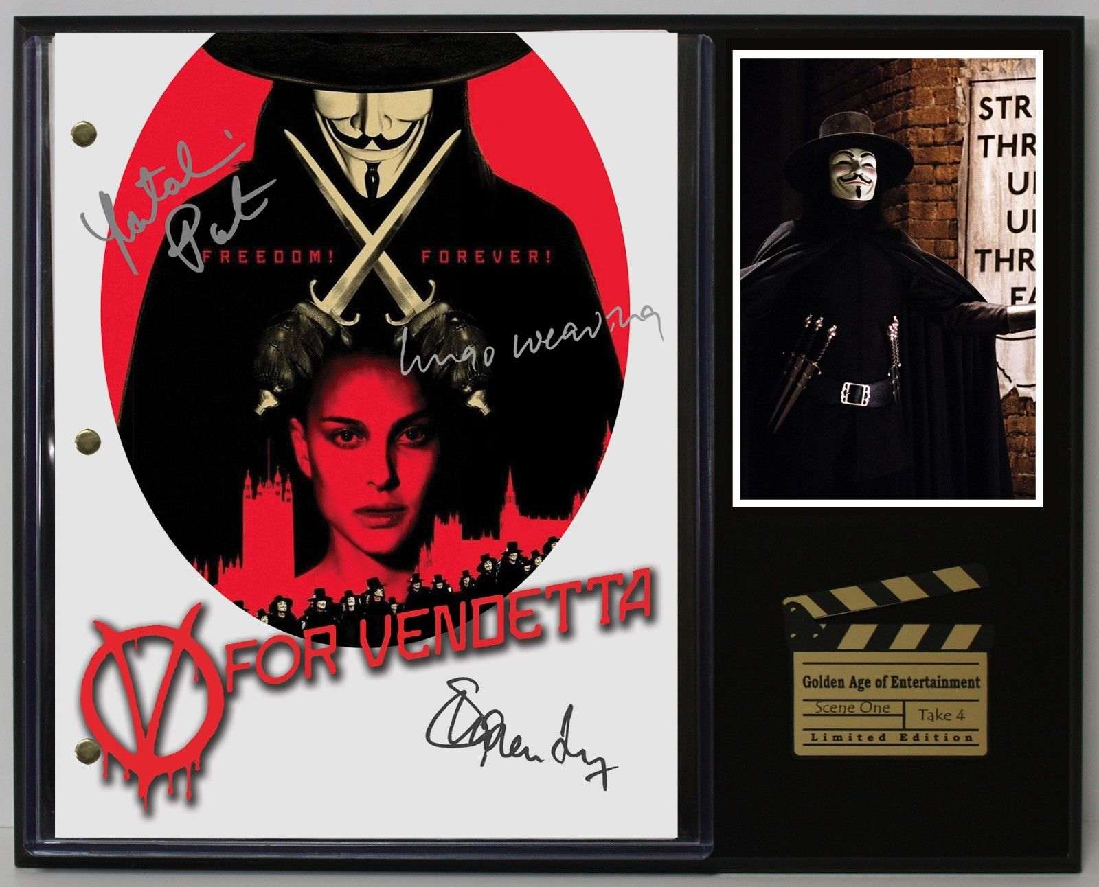 V For Vendetta Ltd Edition Reproduction Movie Script Cinema