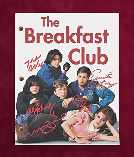 Breakfast Club Movie Script With Reproduction Signatures Ringwald Nelson Sheedy Estevez Hall C3 Gold Record Outlet Album And Disc Collectible Memorabilia