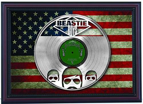 Beastie Boys Sabotage Cherrywood Framed Laser Cut Platinum LP Record Flag  Display K1