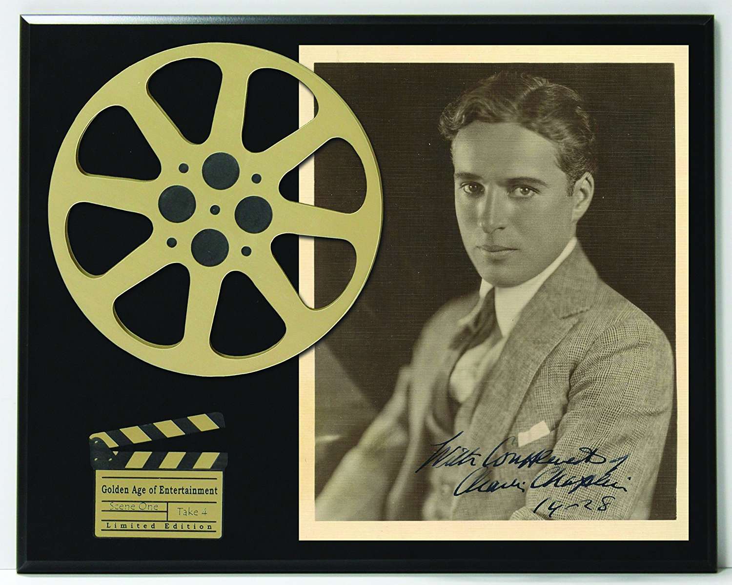 Charlie Chaplin Limited Edition Reproduction Autographed Movie Reel Display  K1 - Gold Record Outlet Album and Disc Collectible Memorabilia