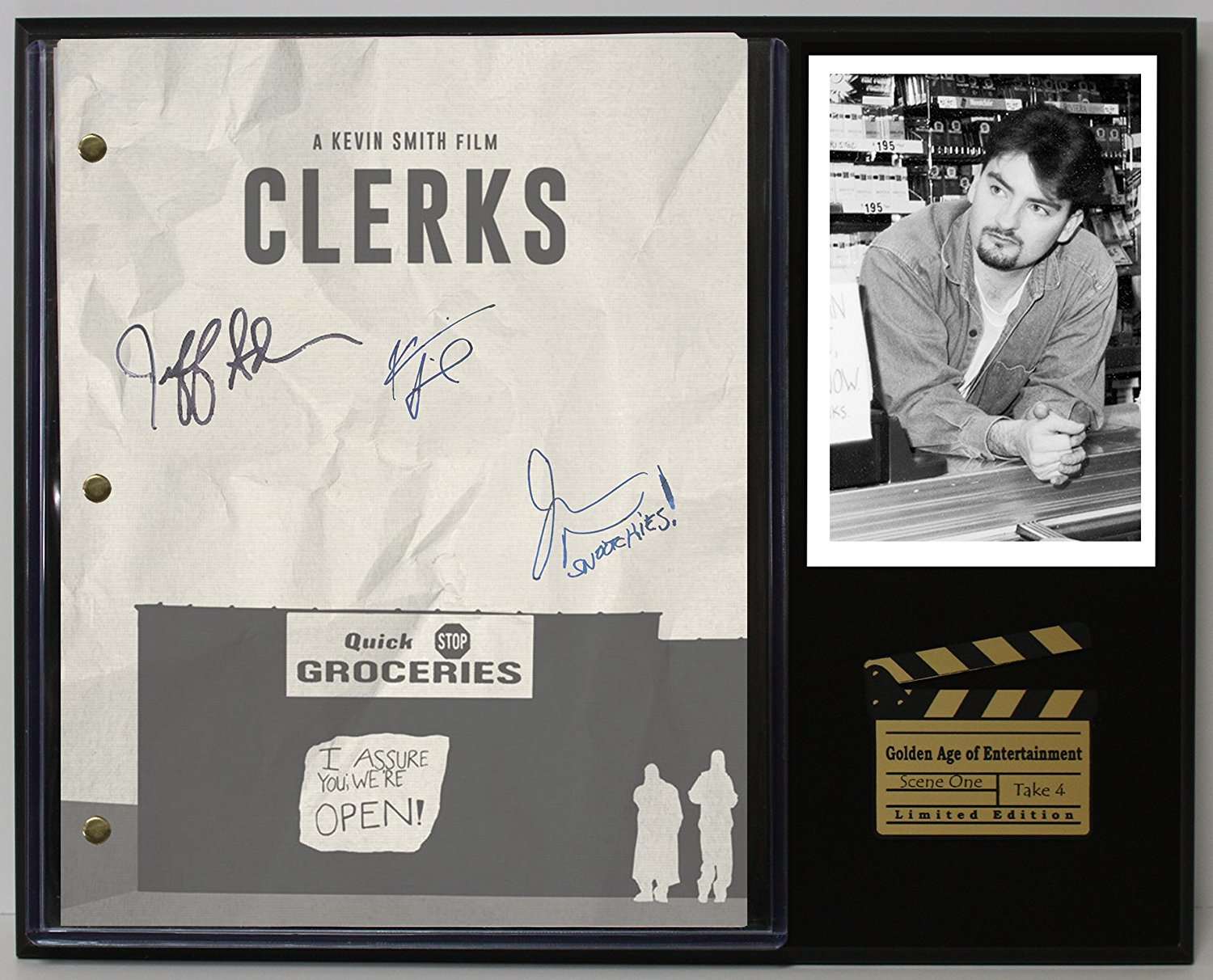 Clerks Limited Edition Reproduction Movie Script Cinema Display - Gold  Record Outlet Album and Disc Collectible Memorabilia