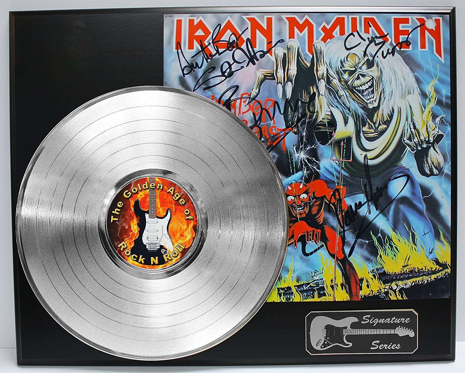 Iron Maiden Silver LP Record Signature Series Limited Edition Display ...