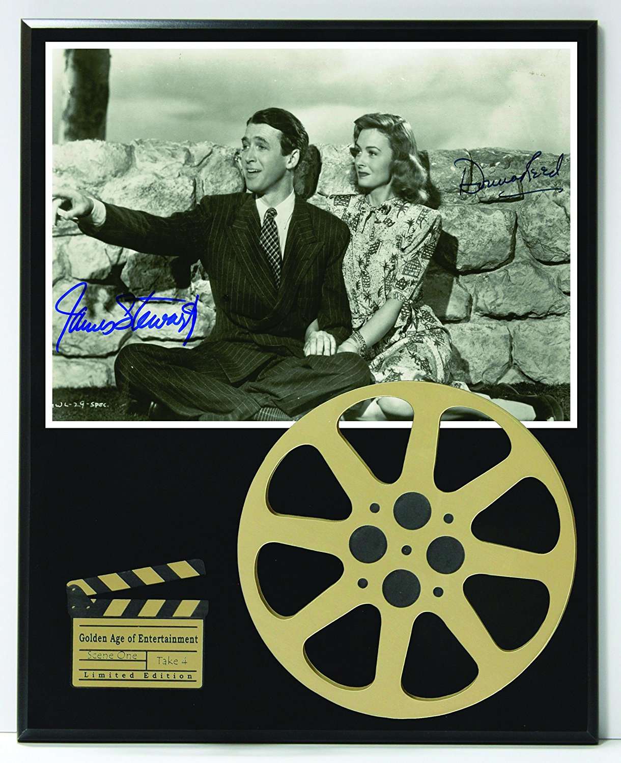 Jimmy Stewart and Donna Reed Limited Edition Reproduction Autographed Movie  Reel Display K1 - Gold Record Outlet Album and Disc Collectible Memorabilia