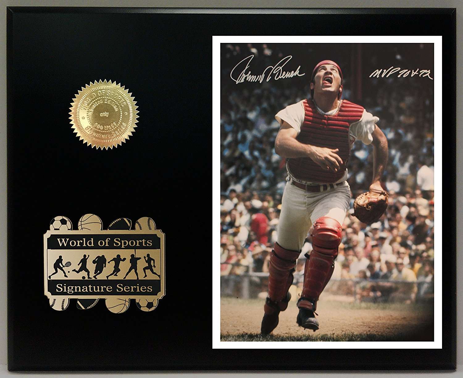 Johnny Bench Ltd. Edition Sports Reproduction Signature Display - Gold  Record Outlet Album and Disc Collectible Memorabilia
