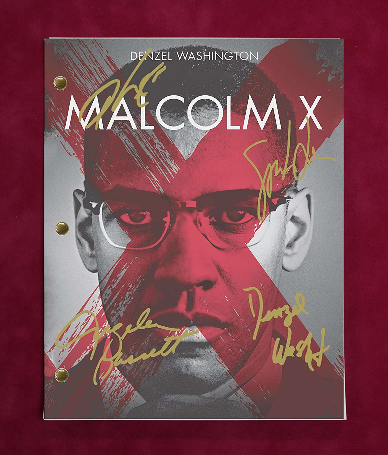 Malcolm X Script W/Reproduction Signatures Lee And Washington C3