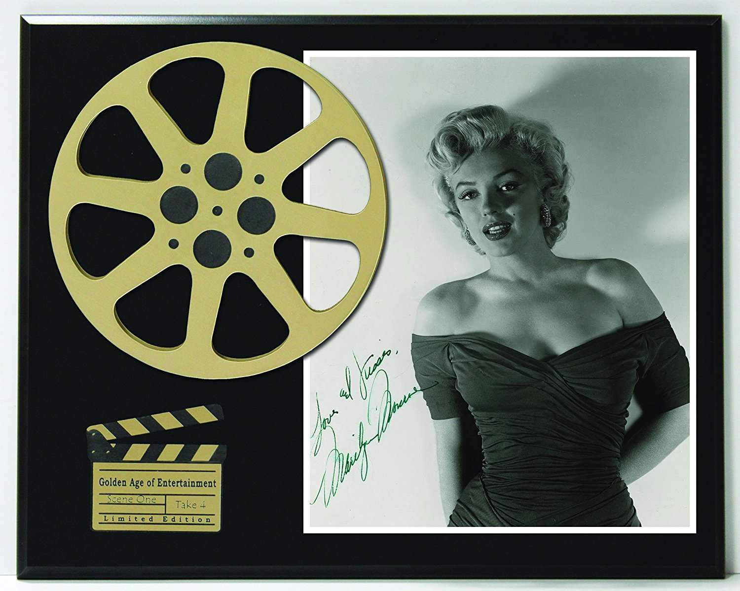 Marilyn Monroe Limited Edition Reproduction Autographed Movie Reel Display  K1 - Gold Record Outlet Album and Disc Collectible Memorabilia