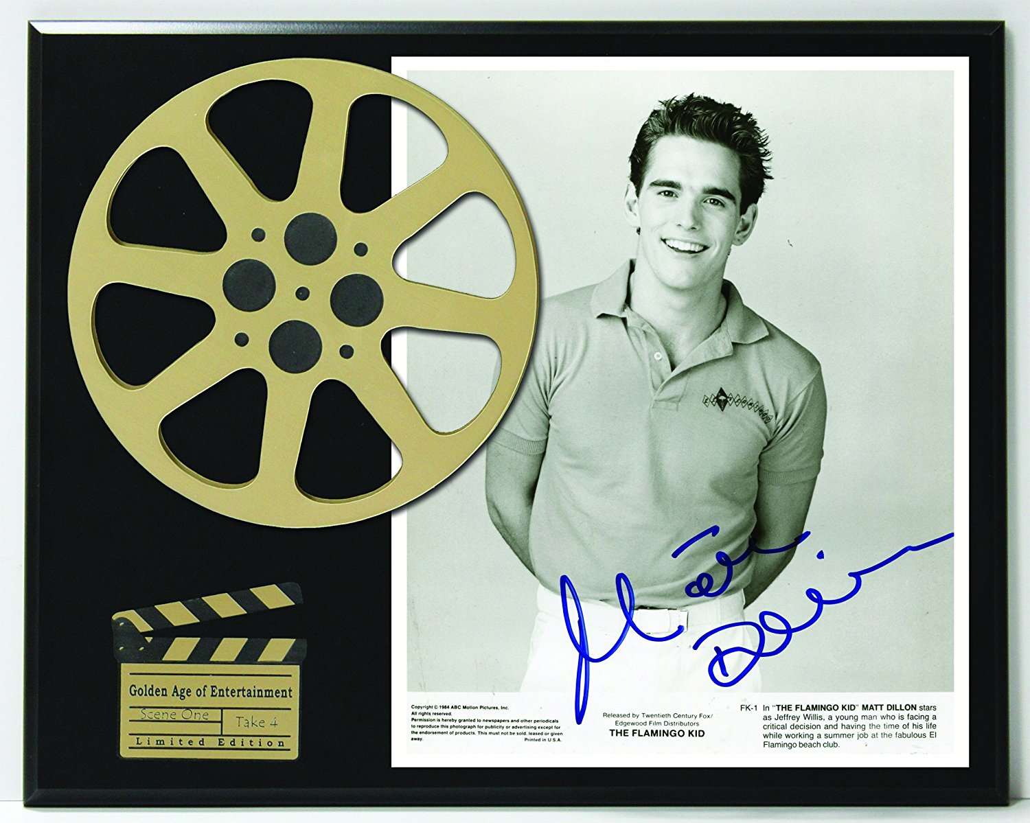 Matt Dillon Limited Edition Reproduction Autographed Movie Reel Display K1