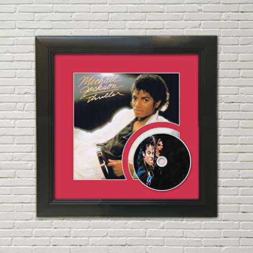 Michael Jackson Foto & Thriller CD SIGNED Präsentation Display gerahmt