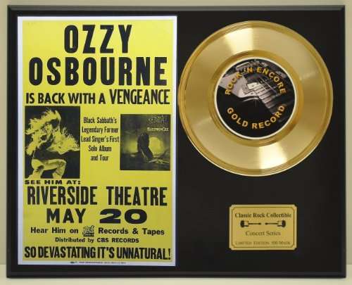 Ozzy Osbourne Limited Edition Vintage Concert Poster With 45 Gold